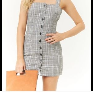 Button down, plaid, mini dress.